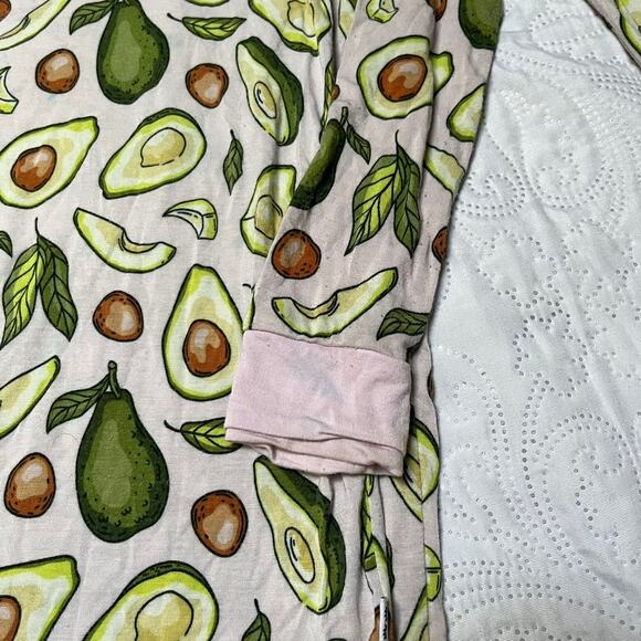 Little Sleepies Blush Pink Advocado PJ Set Size 7/8 - Picture 5 of 12